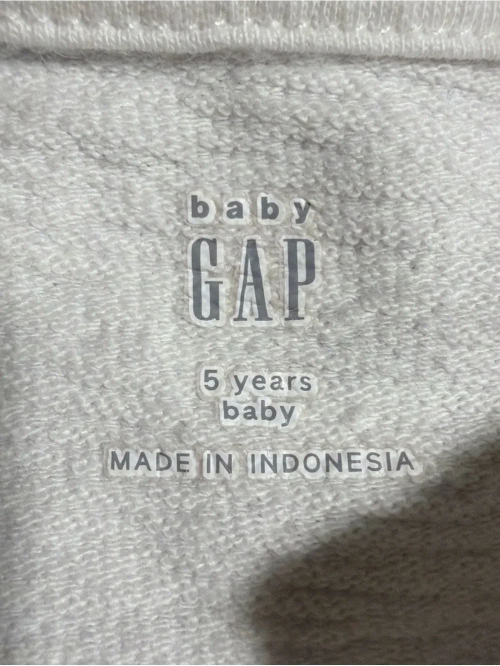 GAP Cream Long-Sleeve Henley with Tiny Bear Embroidery